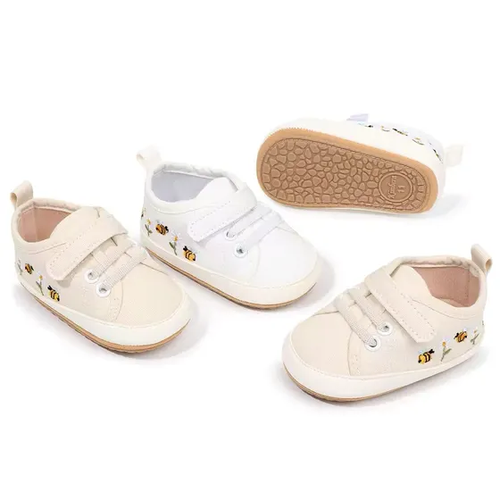 Bee Embroidered Canvas Sneakers