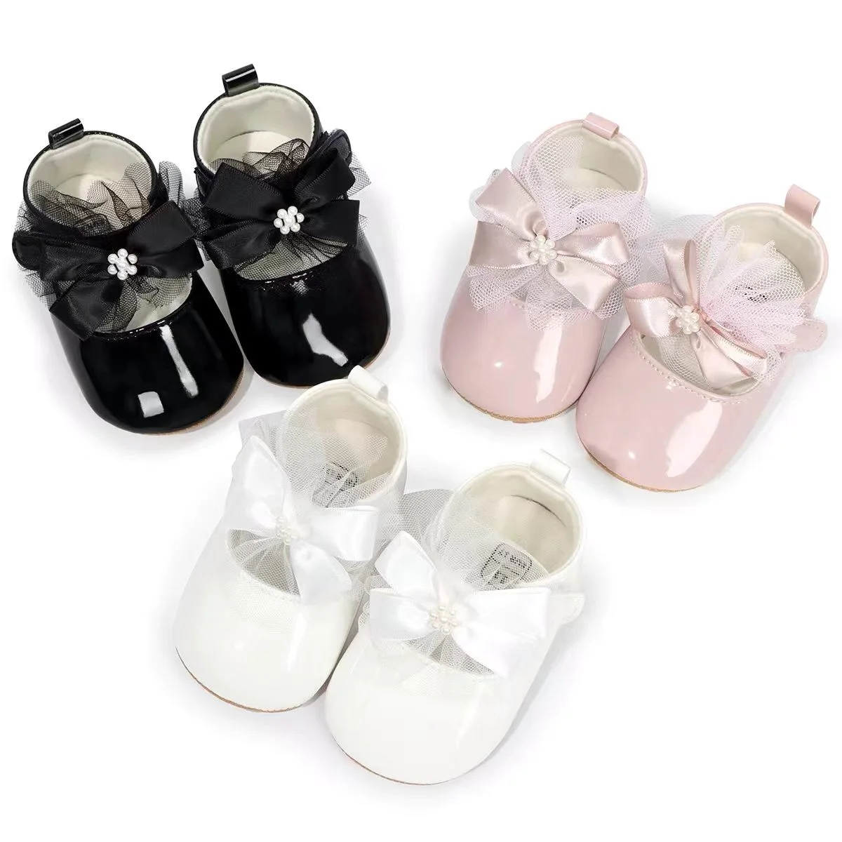 Lace Bow Patent Party Shoes ছবি 1